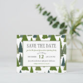 kerstbomen | Vakantiedag: datum opslaan Aankondigingskaart (Staand voorkant)