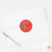 kerstbomen - vakantielabels ronde sticker (Envelop)