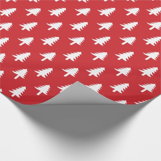 kerstbomen | Vakantiepapier in rood Cadeaupapier (Hoek)