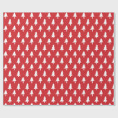 kerstbomen | Vakantiepapier in rood Cadeaupapier (Vlak)