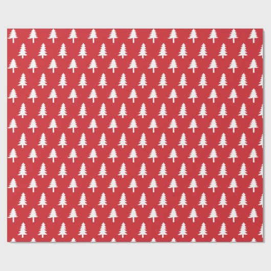 kerstbomen | Vakantiepapier in rood Cadeaupapier (Vlak)