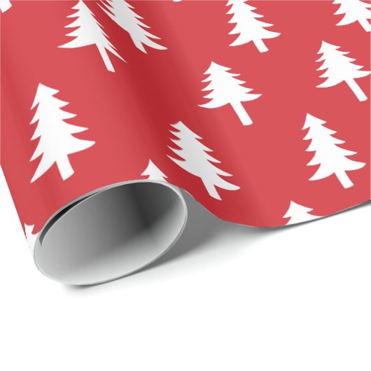 kerstbomen | Vakantiepapier in rood Cadeaupapier (Rol Hoek)
