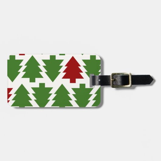 Kerstbomen Vakantiepatroon Bagagelabel (Voorkant horizontaal)