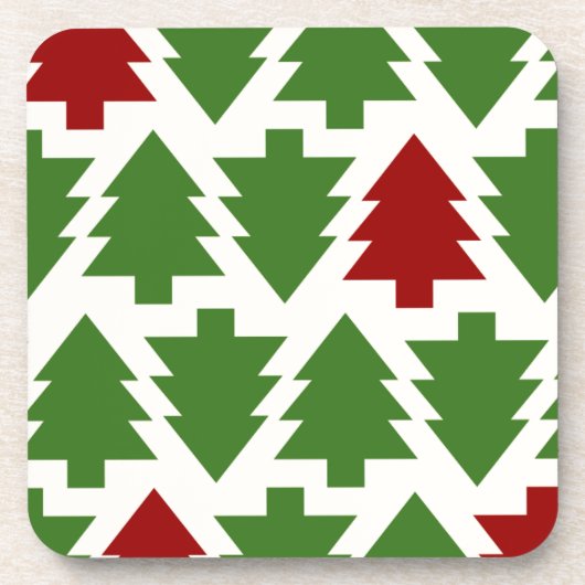 Kerstbomen Vakantiepatroon Bier Onderzetter (Voorkant)