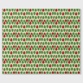 Kerstbomen Vakantiepatroon Cadeaupapier (Vlak)
