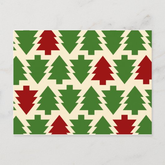 Kerstbomen Vakantiepatroon Feestdagenkaart (Voorkant)