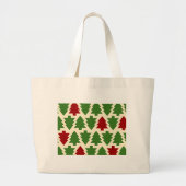 Kerstbomen vakantiepatroon grote tote bag (Voorkant)