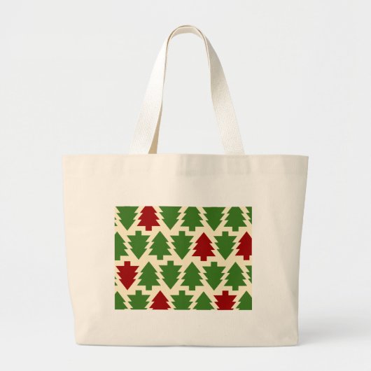 Kerstbomen vakantiepatroon grote tote bag (Voorkant)