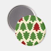 Kerstbomen Vakantiepatroon Magneet (Voorkant / Achterkant)