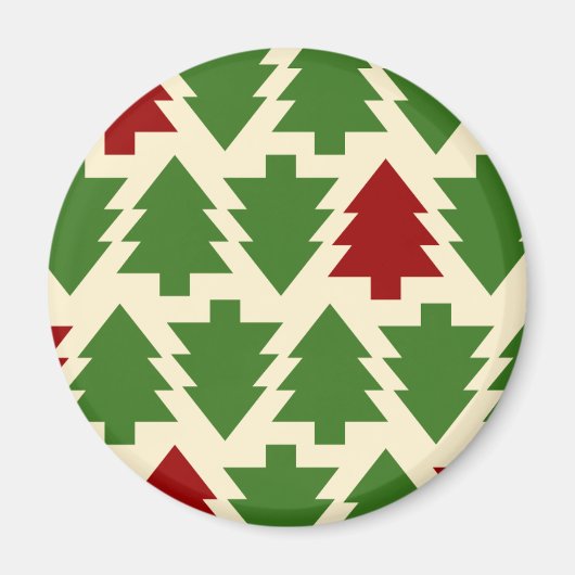 Kerstbomen Vakantiepatroon Magneet (Voorkant)