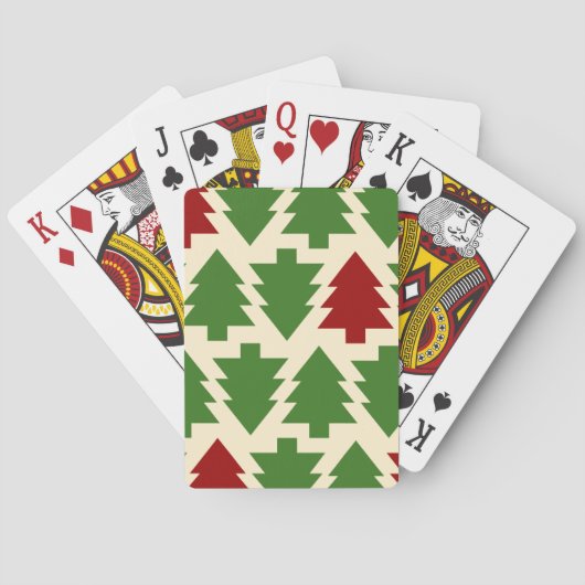 Kerstbomen Vakantiepatroon Pokerkaarten (Achterkant)