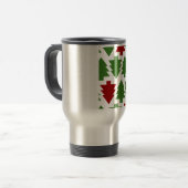 Kerstbomen Vakantiepatroon Reisbeker (Voorkant links)