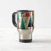 Kerstbomen vakantiepatroon reisbeker (Voorkant links)