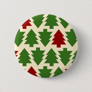 Kerstbomen vakantiepatroon ronde button 5,7 cm