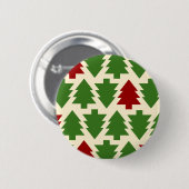 Kerstbomen vakantiepatroon ronde button 5,7 cm (Voorkant /achterkant)