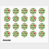 Kerstbomen Vakantiepatroon Ronde Sticker (Vel)