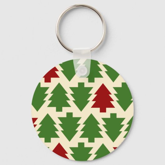 Kerstbomen vakantiepatroon sleutelhanger (Voorkant)