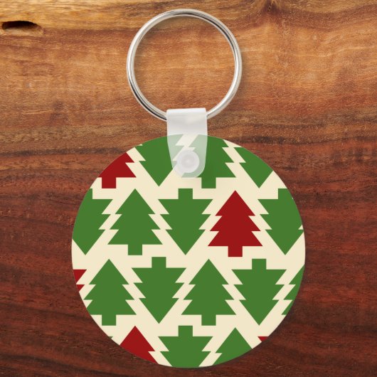 Kerstbomen vakantiepatroon sleutelhanger (Voorkant)