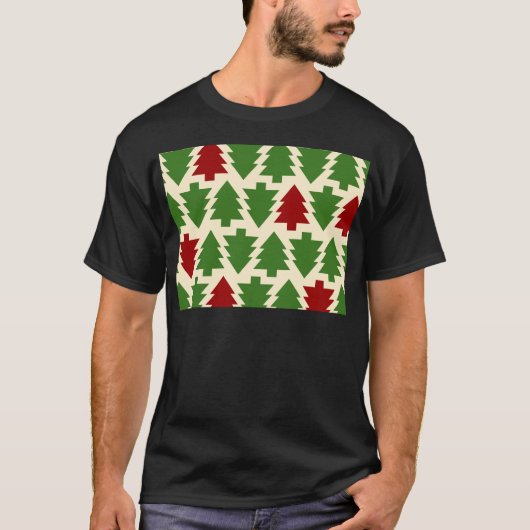 Kerstbomen Vakantiepatroon T-shirt (Voorkant)