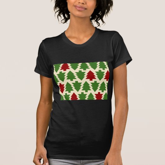 Kerstbomen Vakantiepatroon T-shirt (Voorkant)