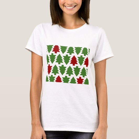 Kerstbomen vakantiepatroon t-shirt (Voorkant)