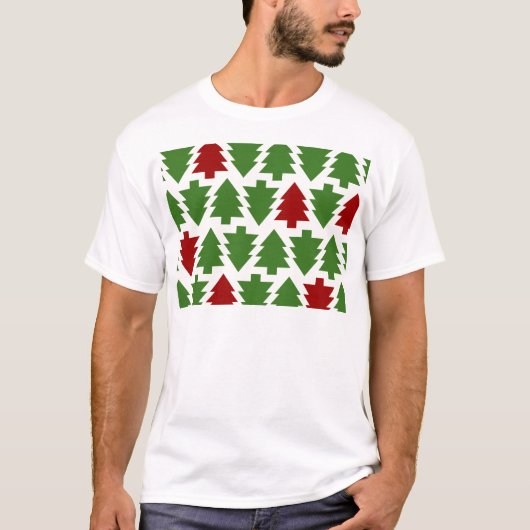 Kerstbomen vakantiepatroon t-shirt (Voorkant)