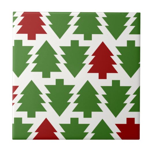 Kerstbomen Vakantiepatroon Tegeltje (Voorkant)