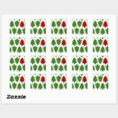 Kerstbomen Vakantiepatroon Vierkante Sticker (Vel)
