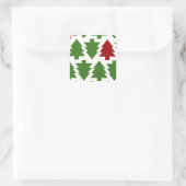 Kerstbomen Vakantiepatroon Vierkante Sticker (Tas)