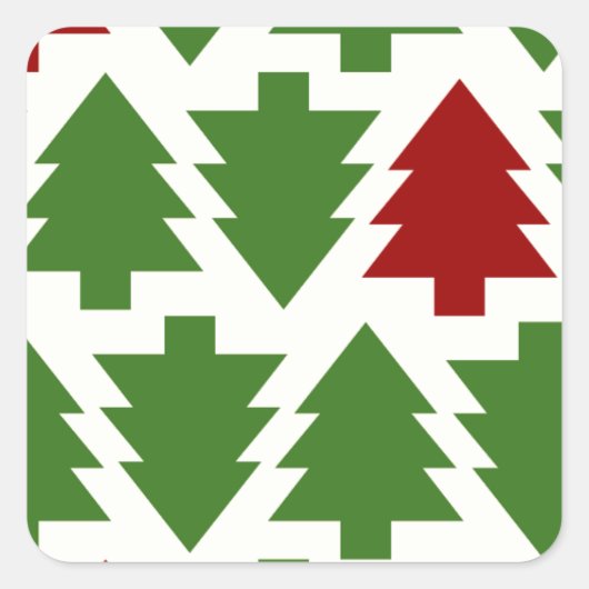 Kerstbomen Vakantiepatroon Vierkante Sticker (Voorkant)