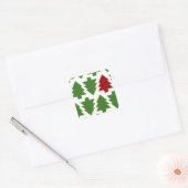 Kerstbomen Vakantiepatroon Vierkante Sticker (Envelop)
