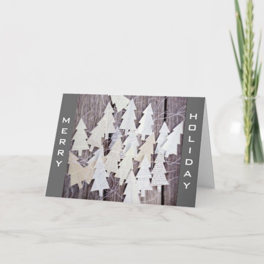 KERSTBOMEN VAN BOEKPAGINA'S-VROLIJKE VAKANTIE FEESTDAGEN KAART (Voorkant)