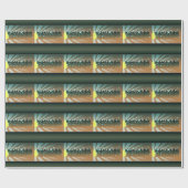 kerstbomen van geel en groenpapier cadeaupapier (Vlak)