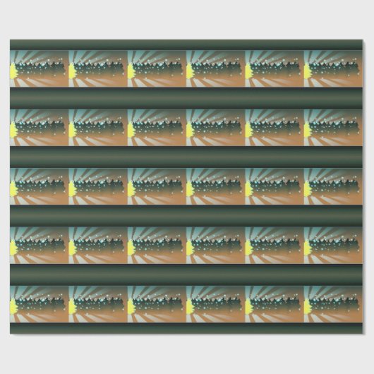 kerstbomen van geel en groenpapier cadeaupapier (Vlak)