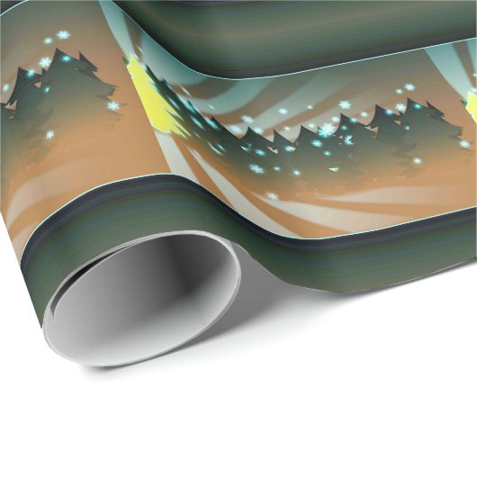 kerstbomen van geel en groenpapier cadeaupapier (Rol Hoek)