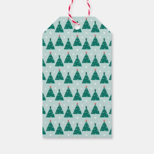 Kerstbomen van Merry Holly Days Cadeaulabel (Achterkant)