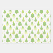  kerstbomen Verpakkingspapierset van 3 Inpakpapier Vel (Voorkant)
