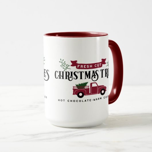 kerstbomen, vers gesneden mok (Voorkant rechts)