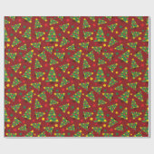 Kerstbomen versierd met gouden ster Naadloos Cadeaupapier (Vlak)