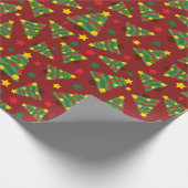 Kerstbomen versierd met gouden ster Naadloos Cadeaupapier (Hoek)