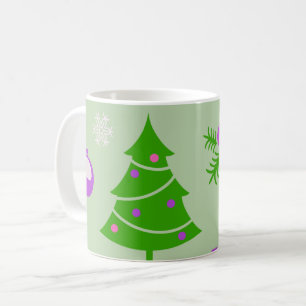 Kerstbomen Versieringen en Sneeuwvlokken Patroon  Koffiemok