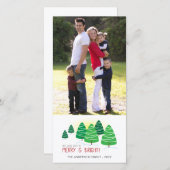 Kerstbomen Verticaal Foto Kerstmis Feestdagenkaart (Voorkant / Achterkant)