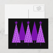 Kerstbomen - Violet Ribbon Feestdagenkaart (Voorkant / Achterkant)