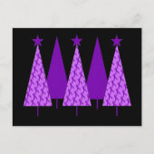 Kerstbomen - Violet Ribbon Feestdagenkaart (Voorkant)