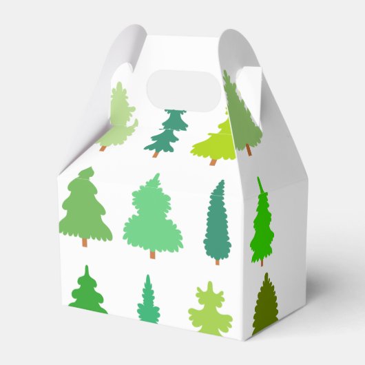 kerstbomen voor kerstmis bedankdoosjes (Voorkant Zijde)