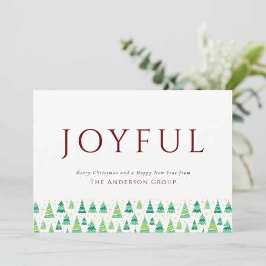 Kerstbomen voor zakelijke feestdagen  feestdagenkaart (Staand voorkant)