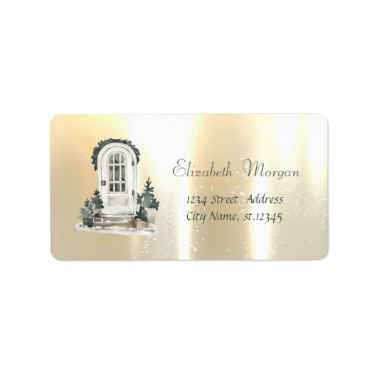 Kerstbomen Voordeur Goud Etiket (Voorkant)