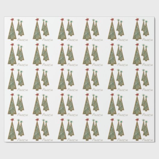 kerstbomen - Vrede Cadeaupapier (Vlak)