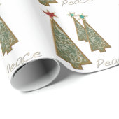 kerstbomen - Vrede Cadeaupapier (Rol Hoek)