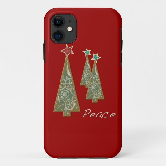 Kerstbomen - Vrede/Rood Case-Mate iPhone Case (Achterkant)